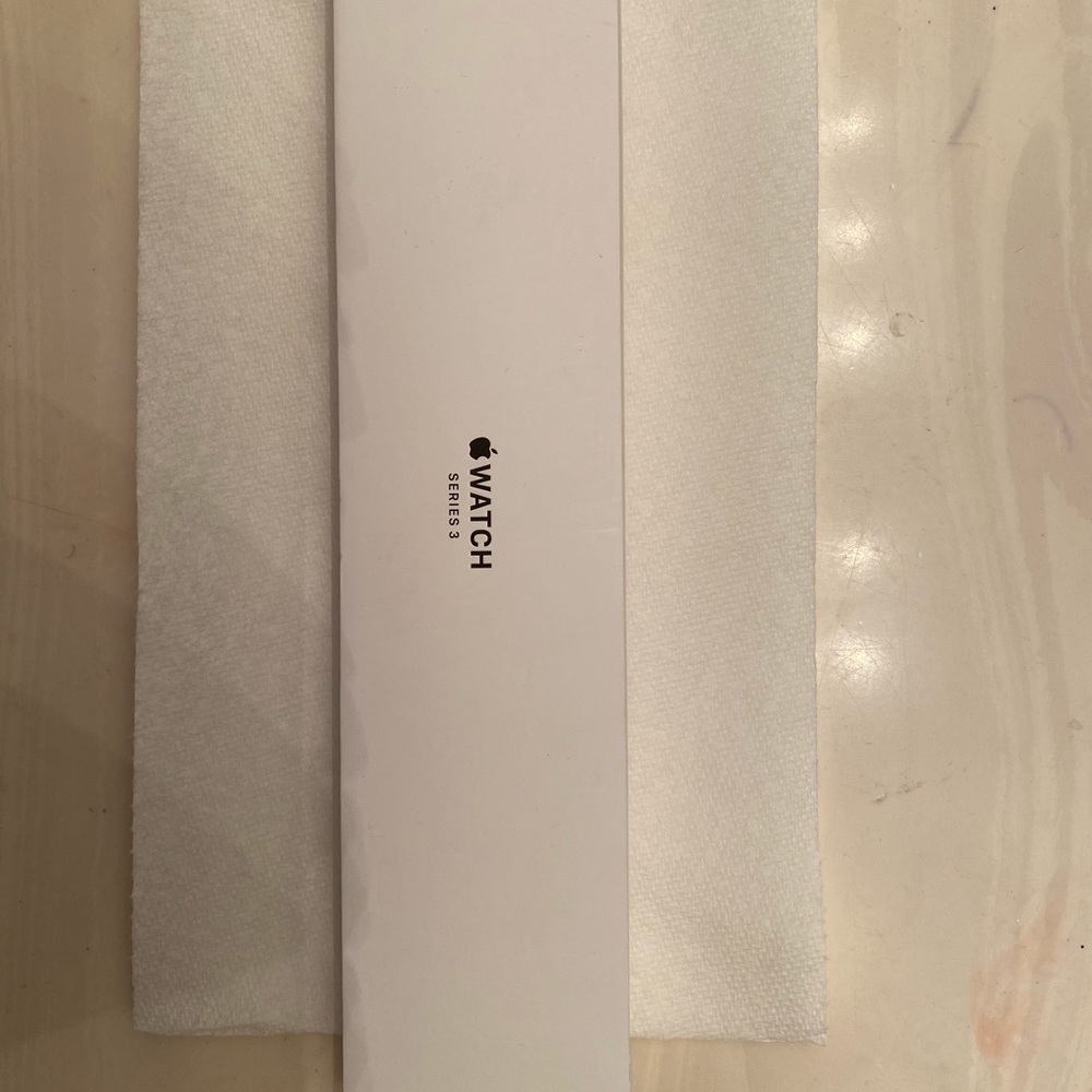 Silver Aluminum Apple Watch 38mm white sport band